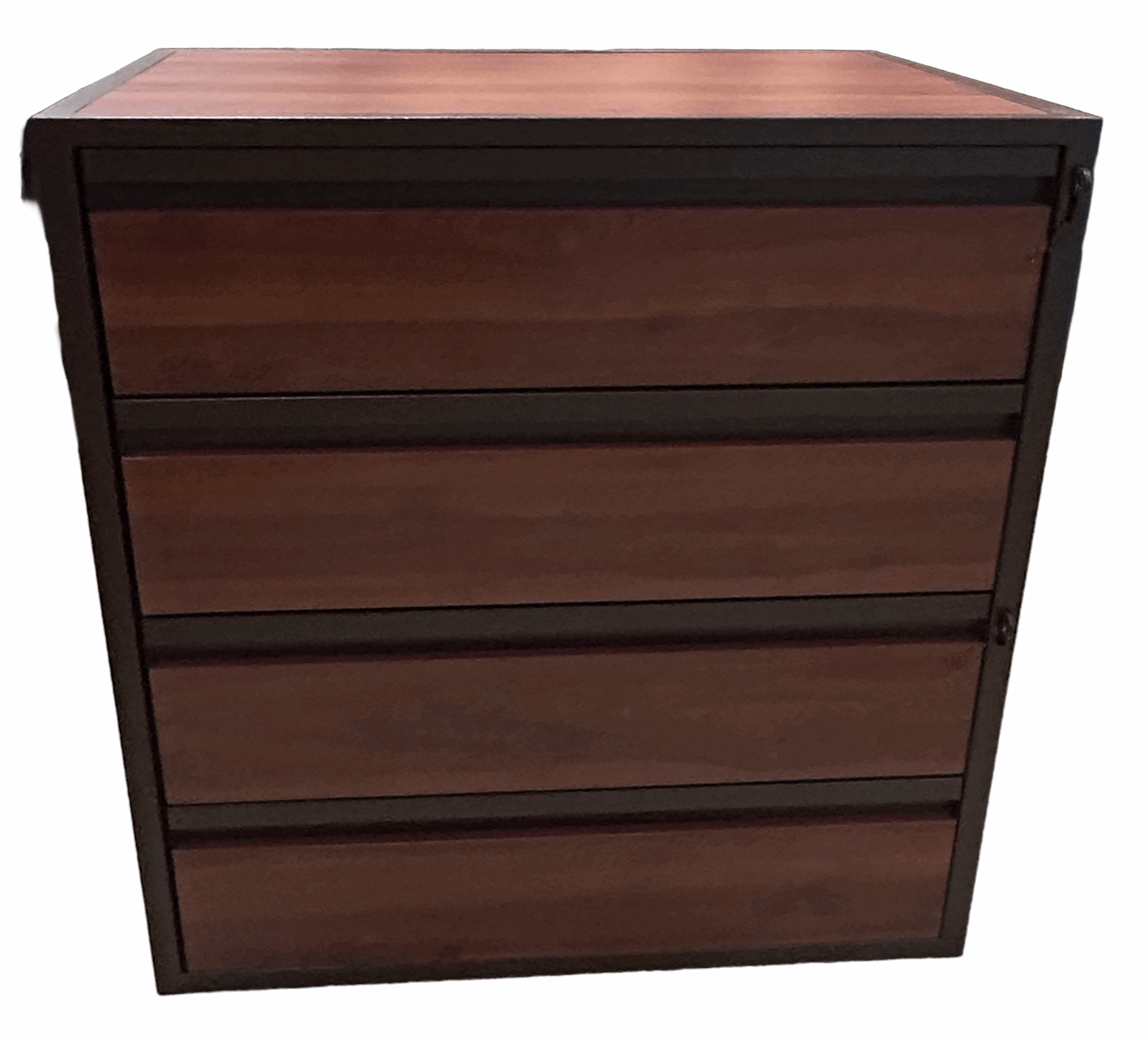 STEEL FOUR DRAWER CHEST WITH DOUBLE LOCKING HASP